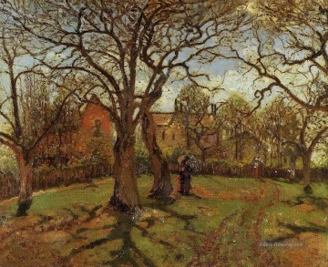  1870 - Kastanien louveciennes Frühjahr 1870 Camille Pissarro Szenerie